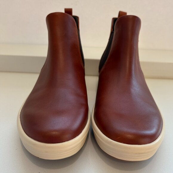 Ecco Soft 7 Chelsea Booties Leather Boots Cognac Size 40 US 9 - 9.5 NEW - Picture 3 of 8